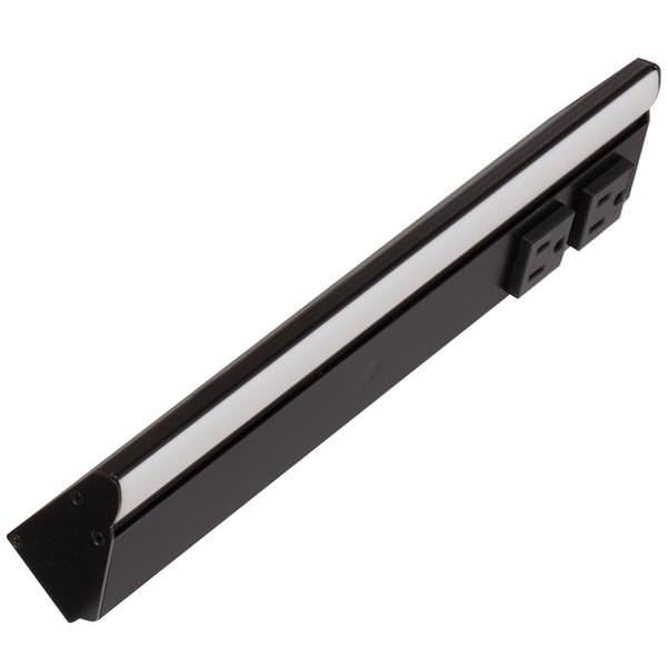 12.5" 6 watt 120 volt Warm White Black Remote Power Series LED Lighted Power Strip